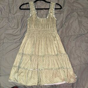 Altar'd State Green and White Floral Dress